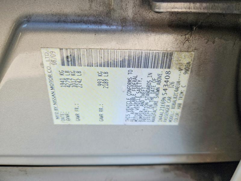 2009 Nissan Altima მანქანა იყიდება აუქციონზე, vin: 1N4AL21E69N543408, აუქციონის ნომერი: 53796956