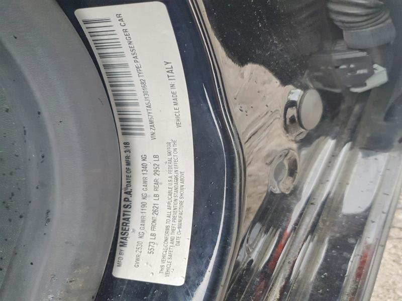 Aukcja sprzedaży 2018 Maserati Ghibli, vin: ZAM57YTA5J1301682, numer aukcji: 51421556