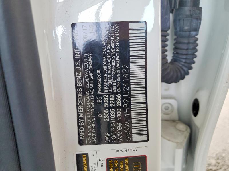 Продажа на аукционе авто 2018 Mercedes-benz C, vin: 55SWF4HB2JU241422, номер лота: 52040546