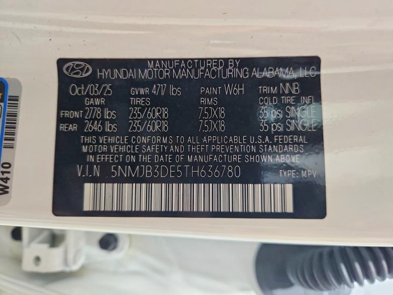 55419516 :رقم المزاد ، 5NMJB3DE5TH636780 vin ، 2026 Hyundai Tucson مزاد بيع