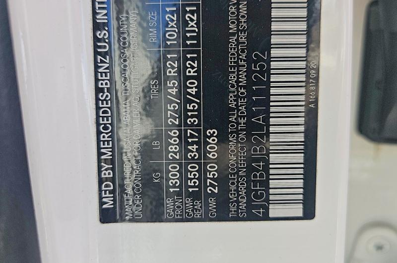 Aukcja sprzedaży 2020 Mercedes-benz Gle, vin: 4JGFB4JB2LA111252, numer aukcji: 54653366