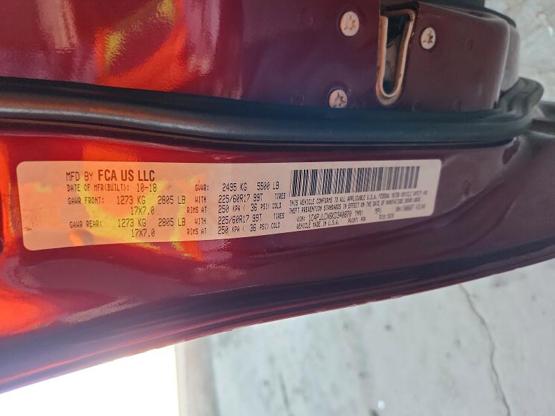 53830156 :رقم المزاد ، 1C4PJLCX6KD340870 vin ، 2019 Jeep Cherokee مزاد بيع