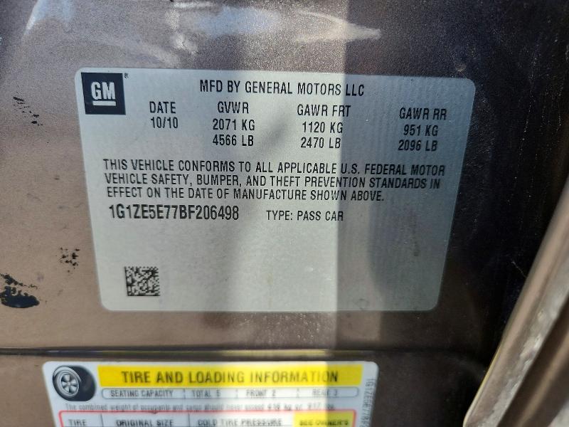 Продажа на аукционе авто 2011 Chevrolet Malibu, vin: 1G1ZE5E77BF206498, номер лота: 53809446