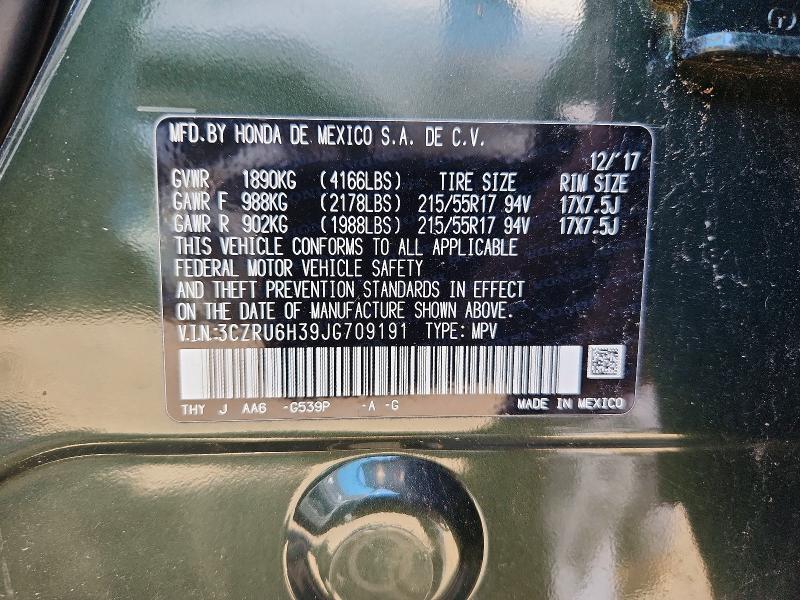 51309466 :رقم المزاد ، 3CZRU6H39JG709191 vin ، 2018 Honda Hr-v مزاد بيع