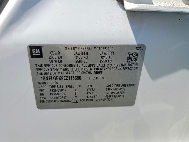 Продажа на аукционе авто 2014 Chevrolet Equinox, vin: 1GNFLGEK9EZ115680, номер лота: 54286376