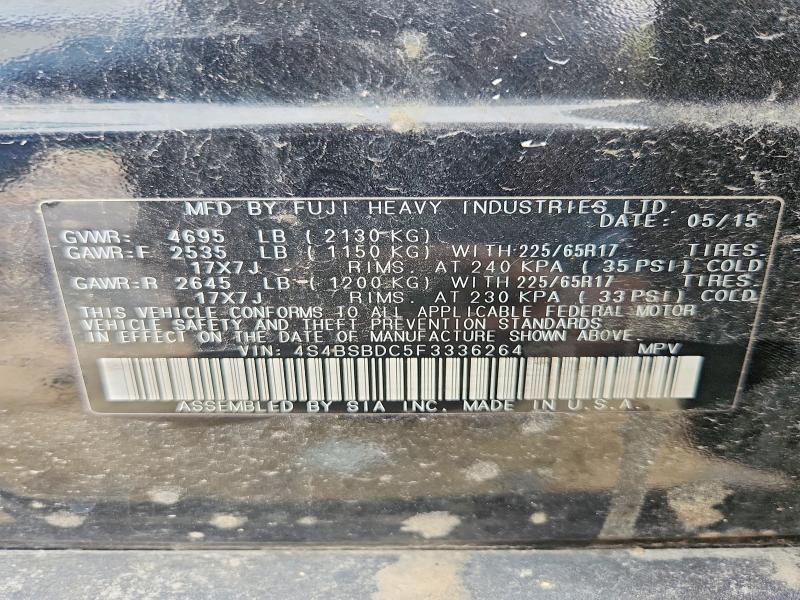 Aukcja sprzedaży 2015 Subaru Outback, vin: 4S4BSBDC5F3336264, numer aukcji: 54061996