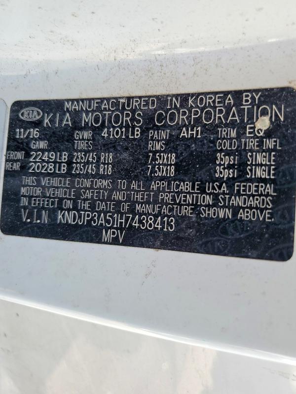 Aukcja sprzedaży 2017 Kia Soul, vin: KNDJP3A51H7438413, numer aukcji: 53317216