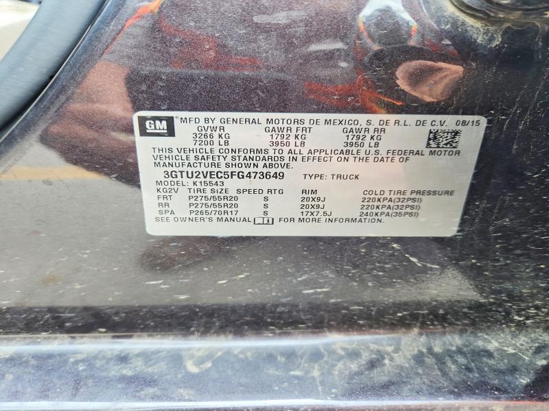 Продажа на аукционе авто 2015 Gmc Sierra, vin: 3GTU2VEC5FG473649, номер лота: 53368476
