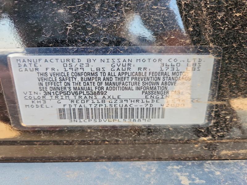 2023 Nissan Kicks მანქანა იყიდება აუქციონზე, vin: 3N1CP5DV6PL538892, აუქციონის ნომერი: 53996226