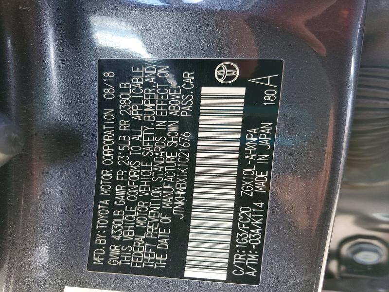 Продаж на аукціоні авто 2019 Toyota C-hr, vin: JTNKHMBX1K1021676, номер лоту: 52414446