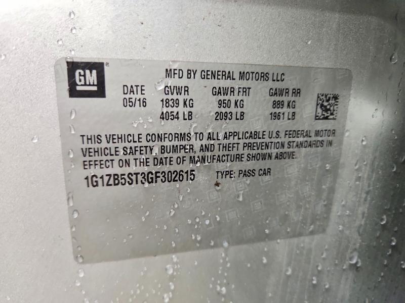 Aukcja sprzedaży 2016 Chevrolet Malibu, vin: 1G1ZB5ST3GF302615, numer aukcji: 54456046
