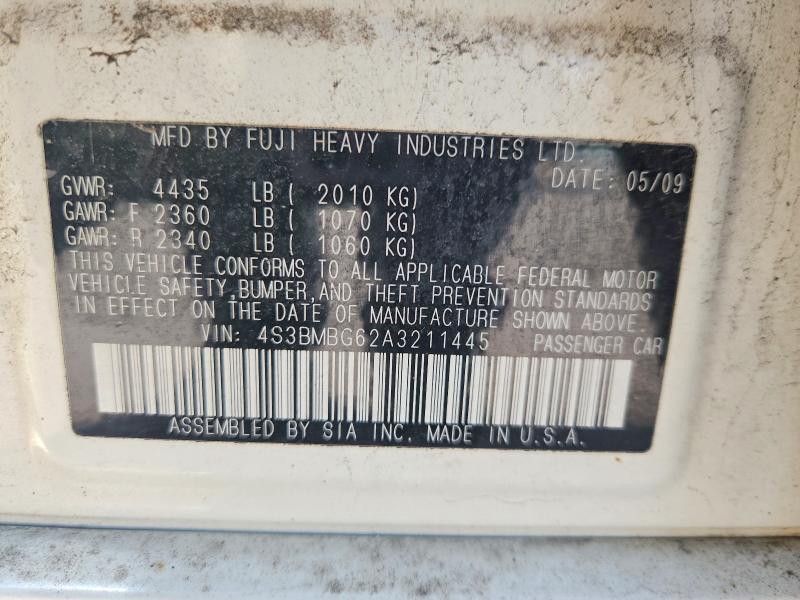 Продажа на аукционе авто 2010 Subaru Legacy, vin: 4S3BMBG62A3211445, номер лота: 55363136