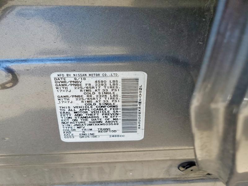 Aukcja sprzedaży 2019 Nissan Rogue, vin: JN8AT2MTXKW503549, numer aukcji: 51911156