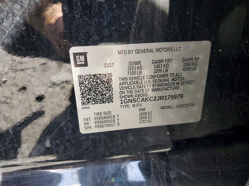 55218586 :رقم المزاد ، 1GNSCAKC2JR175979 vin ، 2018 Chevrolet Tahoe مزاد بيع