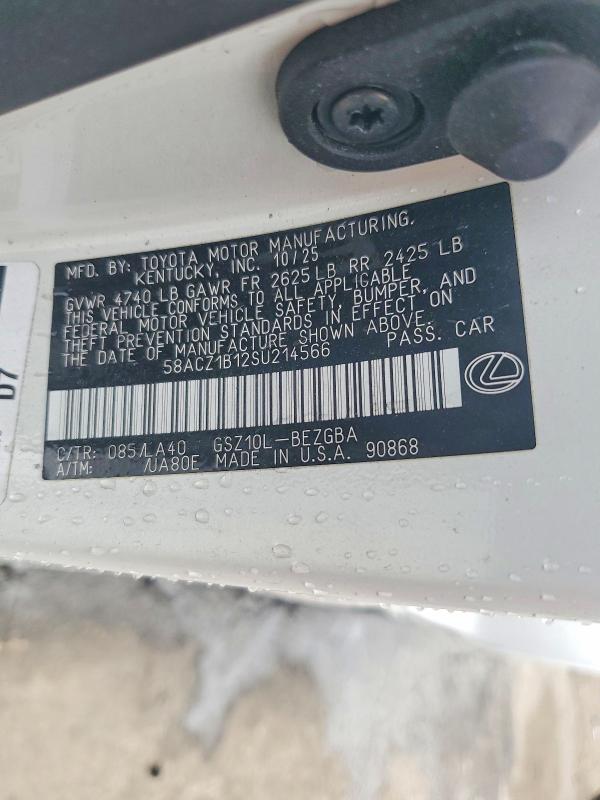 Продажа на аукционе авто 2025 Lexus Es 350, vin: 58ACZ1B12SU214566, номер лота: 54716346