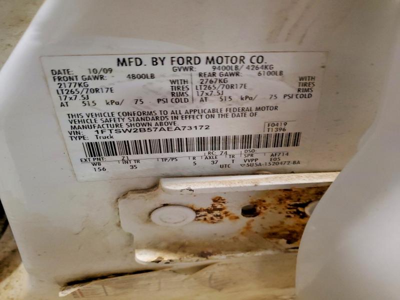 Продаж на аукціоні авто 2010 Ford F250, vin: 1FTSW2B57AEA73172, номер лоту: 52456706