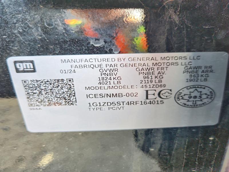 Продажа на аукционе авто 2024 Chevrolet Malibu, vin: 1G1ZD5ST4RF164015, номер лота: 53895996