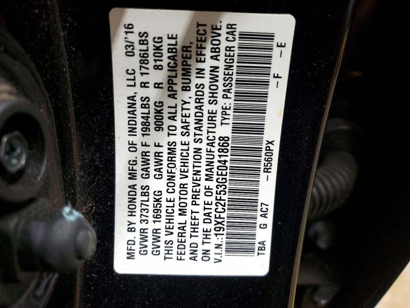 Продажа на аукционе авто 2016 Honda Civic, vin: 19XFC2F53GE041868, номер лота: 53920606