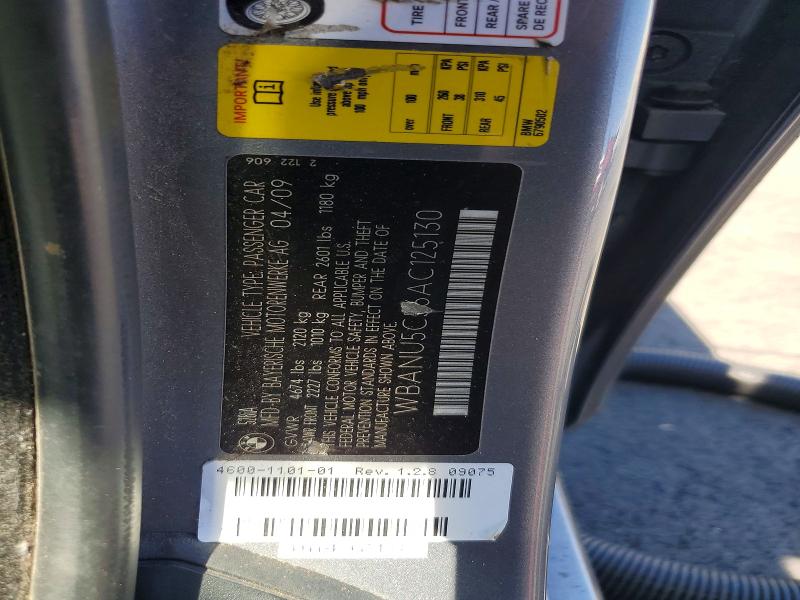 54021526 :رقم المزاد ، WBANU5C56AC125130 vin ، 2010 Bmw 528 مزاد بيع