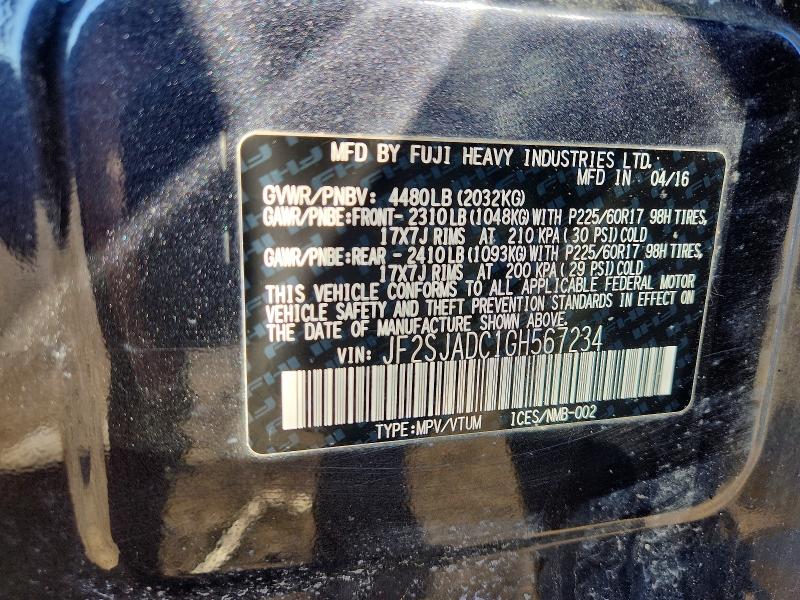 Aukcja sprzedaży 2016 Subaru Forester, vin: JF2SJADC1GH567234, numer aukcji: 51063796