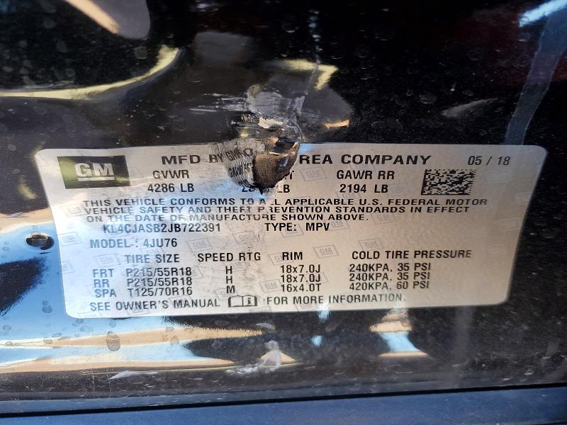 Aukcja sprzedaży 2018 Buick Encore, vin: KL4CJASB2JB722391, numer aukcji: 53983746