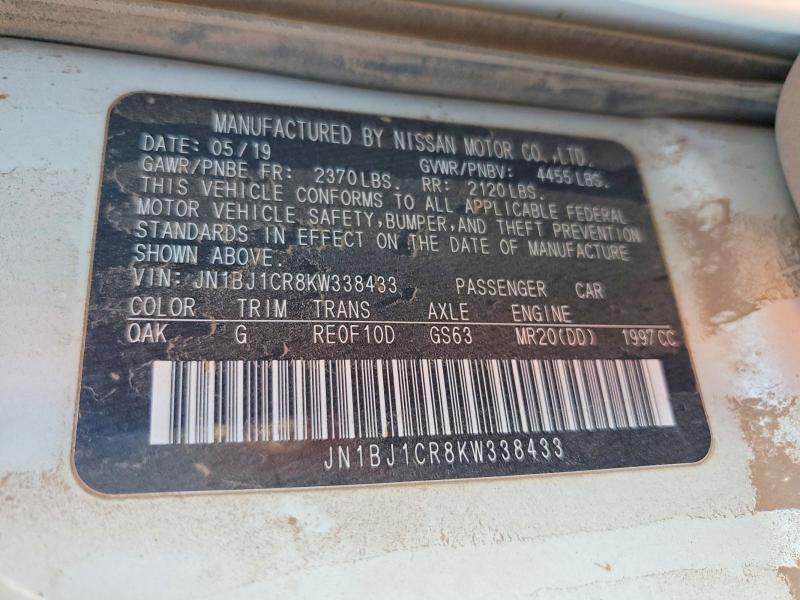 53668396 :رقم المزاد ، JN1BJ1CR8KW338433 vin ، 2019 Nissan Rogue Sport مزاد بيع