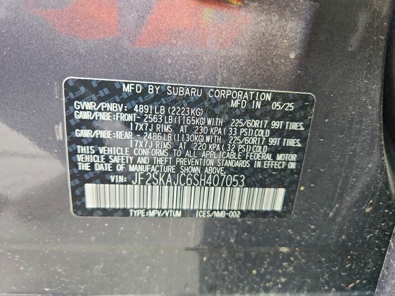 Aukcja sprzedaży 2025 Subaru Forester, vin: JF2SKAJC6SH407053, numer aukcji: 51949716