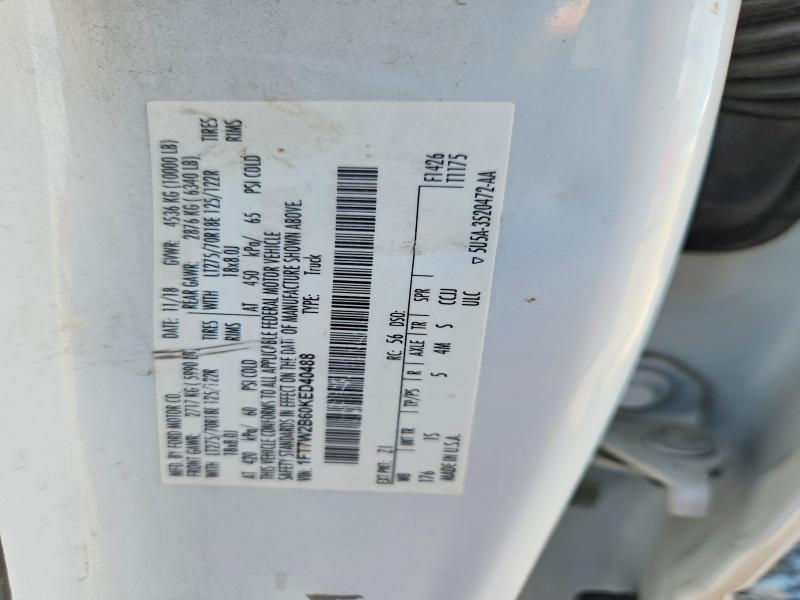 54295886 :رقم المزاد ، 1FT7W2B60KED40488 vin ، 2019 Ford F250 مزاد بيع