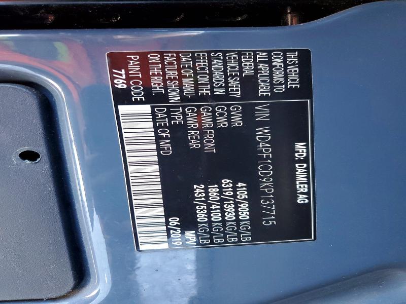 Продаж на аукціоні авто 2019 Mercedes Benz Sprinter, vin: WD4PF1CD9KP137715, номер лоту: 53509396