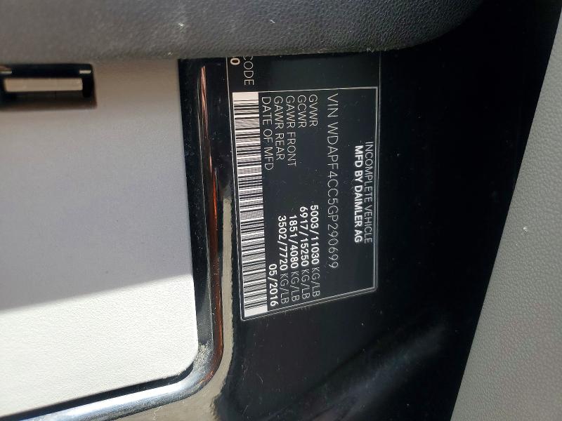 Aukcja sprzedaży 2016 Mercedes-benz Sprinter, vin: WDAPF4CC5GP290699, numer aukcji: 53743296