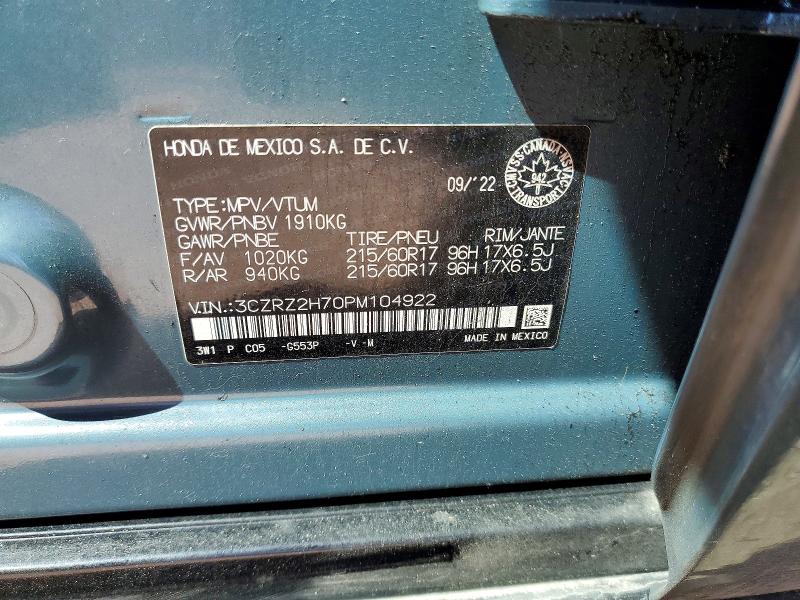Aukcja sprzedaży 2023 Honda Hr-v, vin: 3CZRZ2H70PM104922, numer aukcji: 53241316
