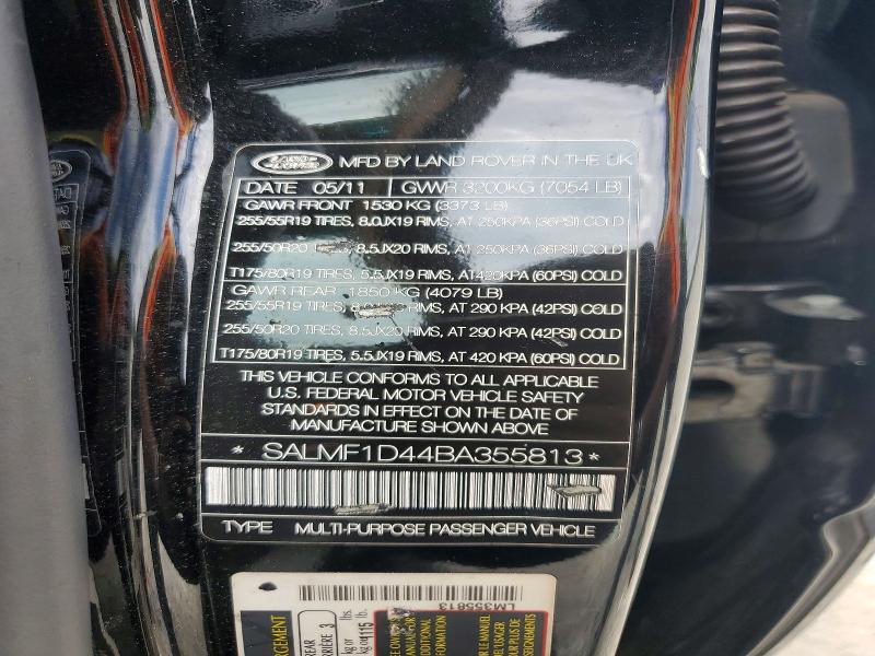 Aukcja sprzedaży 2011 Land Rover Range Rover, vin: SALMF1D44BA355813, numer aukcji: 54768426