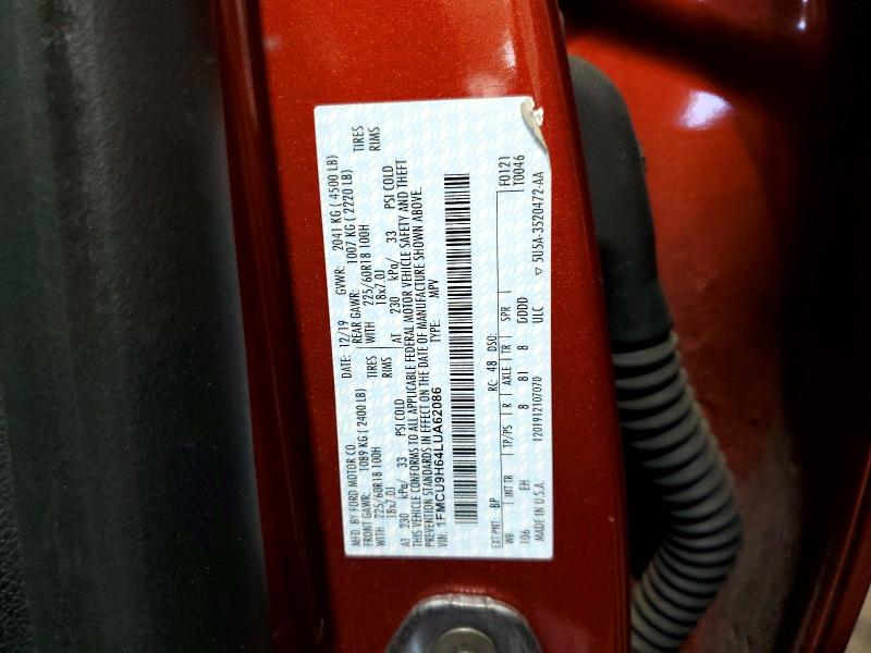 Продажа на аукционе авто 2020 Ford Escape, vin: 1FMCU9H64LUA62086, номер лота: 54485106