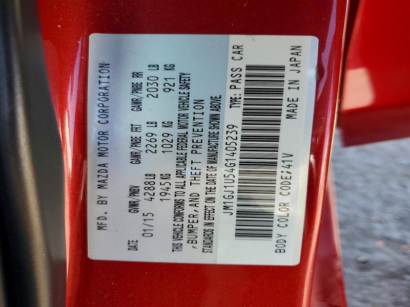 2016 Mazda 6 მანქანა იყიდება აუქციონზე, vin: JM1GJ1U54G1405239, აუქციონის ნომერი: 52921466