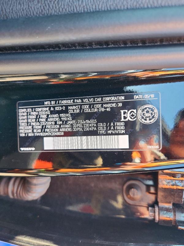 Aukcja sprzedaży 2019 Volvo Xc40, vin: YV4162UM7K2048658, numer aukcji: 54511226