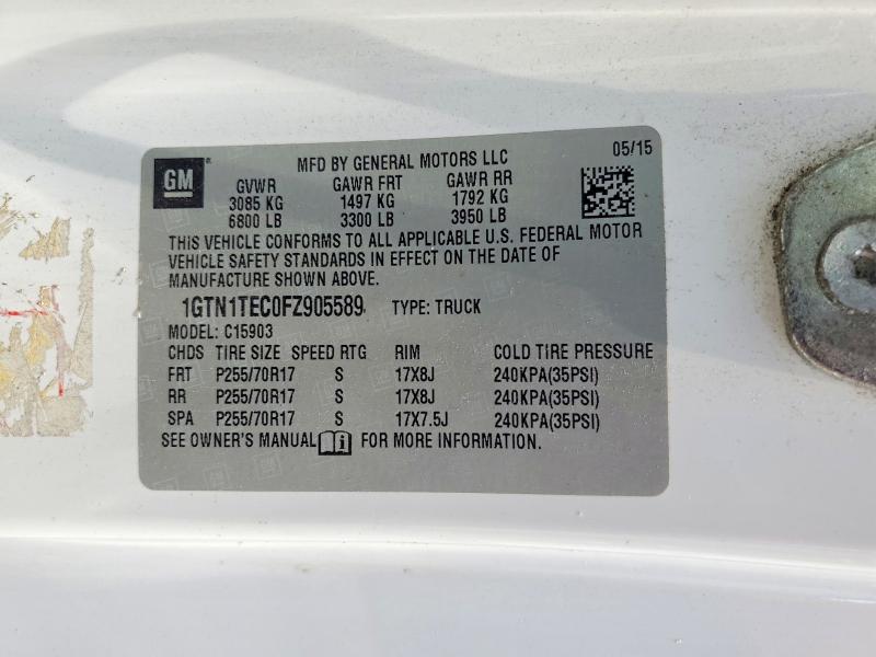 Auction sale of the 2015 Gmc Sierra, vin: 1GTN1TEC0FZ905589, lot number: 53651556