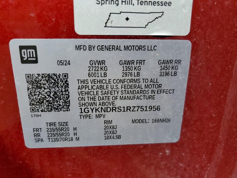 Продажа на аукционе авто 2024 Cadillac Xt5, vin: 1GYKNDRS1RZ751956, номер лота: 52317856