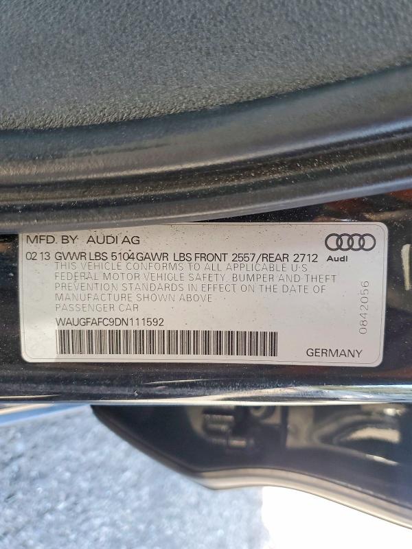 2013 Audi A6 მანქანა იყიდება აუქციონზე, vin: WAUGFAFC9DN111592, აუქციონის ნომერი: 54122056