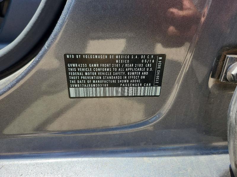 54843486 :رقم المزاد ، 3VWB17AJXGM393189 vin ، 2016 Volkswagen Jetta مزاد بيع