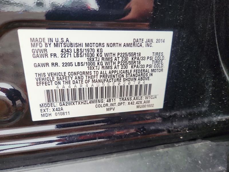 Aukcja sprzedaży 2014 Mitsubishi Outlander Sport, vin: 4A4AR4AU5EE020704, numer aukcji: 54193376
