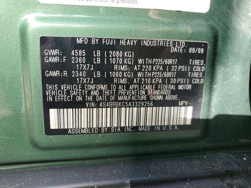 Продаж на аукціоні авто 2010 Subaru Outback, vin: 4S4BRBKC5A3329256, номер лоту: 52183946