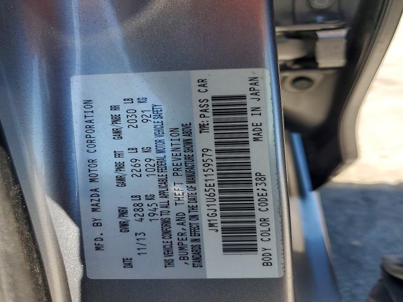 2014 Mazda 6 მანქანა იყიდება აუქციონზე, vin: JM1GJ1U65E1159579, აუქციონის ნომერი: 54193986