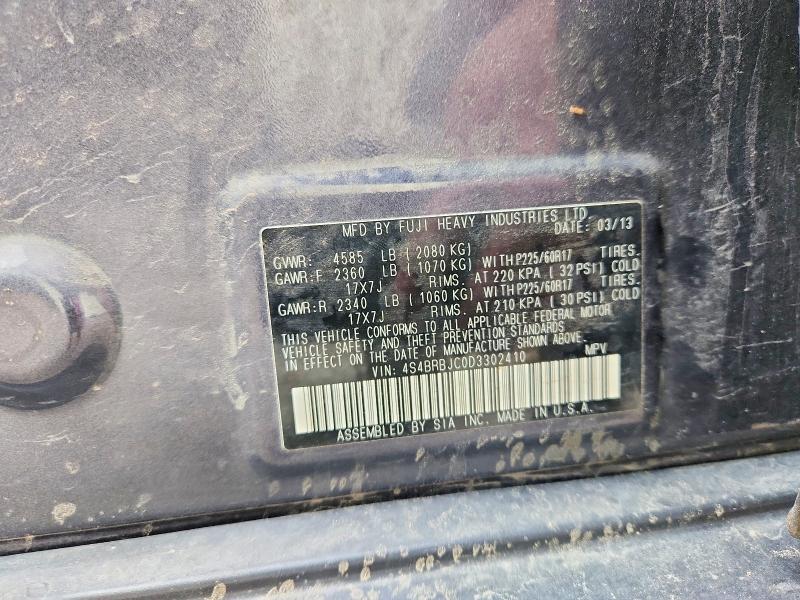 54324676 :رقم المزاد ، 4S4BRBJC0D3302410 vin ، 2013 Subaru Outback مزاد بيع