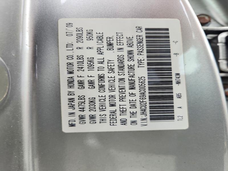 54585666 :رقم المزاد ، JH4CU2F69AC005625 vin ، 2010 Acura Tsx مزاد بيع
