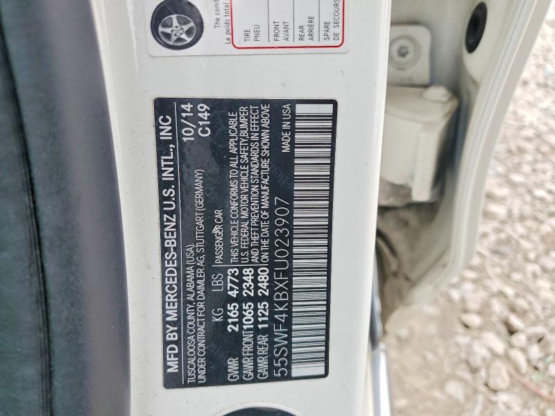 Продажа на аукционе авто 2015 Mercedes-benz C, vin: 55SWF4KBXFU023907, номер лота: 52474526