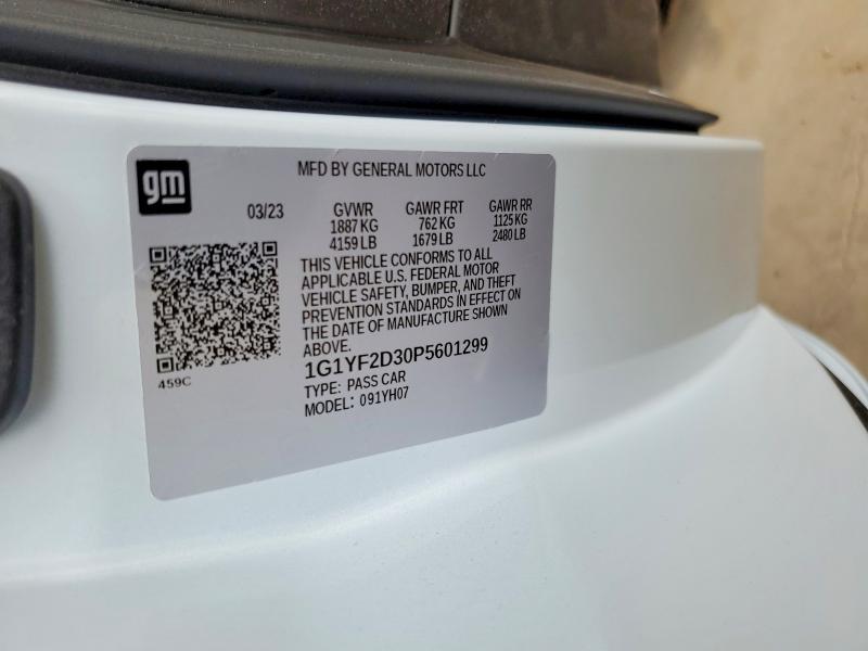 Продажа на аукционе авто 2023 Chevrolet Corvette, vin: 1G1YF2D30P5601299, номер лота: 52320076