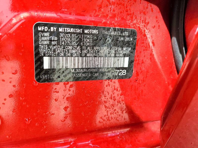 Aukcja sprzedaży 2024 Mitsubishi Mirage, vin: ML32AUHJ6RH019065, numer aukcji: 52966906