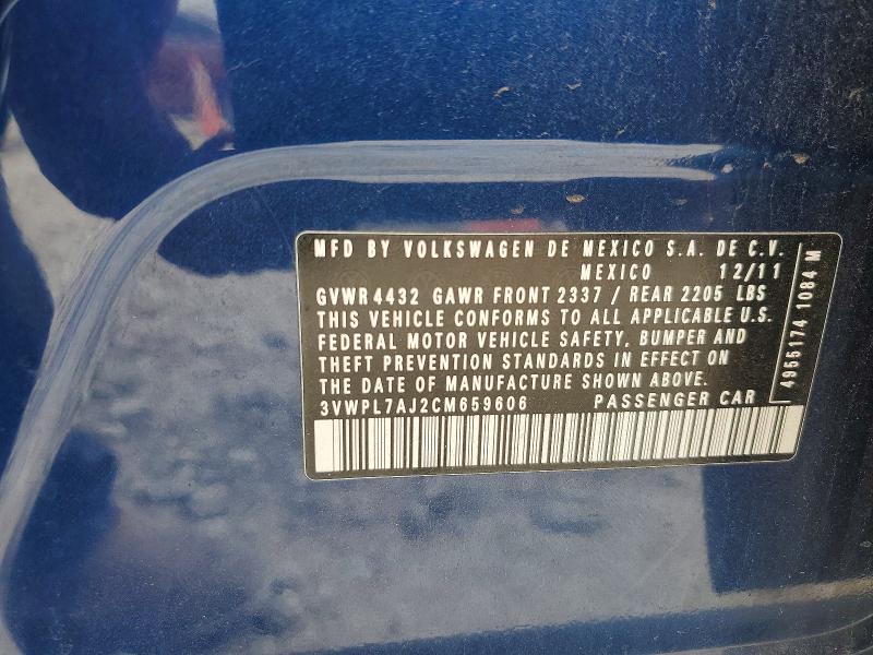 Продаж на аукціоні авто 2012 Volkswagen Jetta, vin: 3VWPL7AJ2CM659606, номер лоту: 53075076