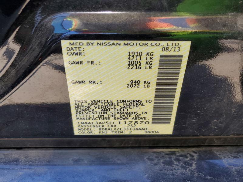 2014 Nissan Altima მანქანა იყიდება აუქციონზე, vin: 1N4AL3AP5EC117870, აუქციონის ნომერი: 52302966