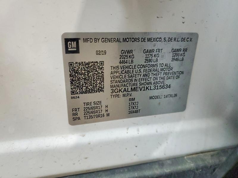 Aukcja sprzedaży 2019 Gmc Terrain, vin: 3GKALMEV1KL315634, numer aukcji: 53313806